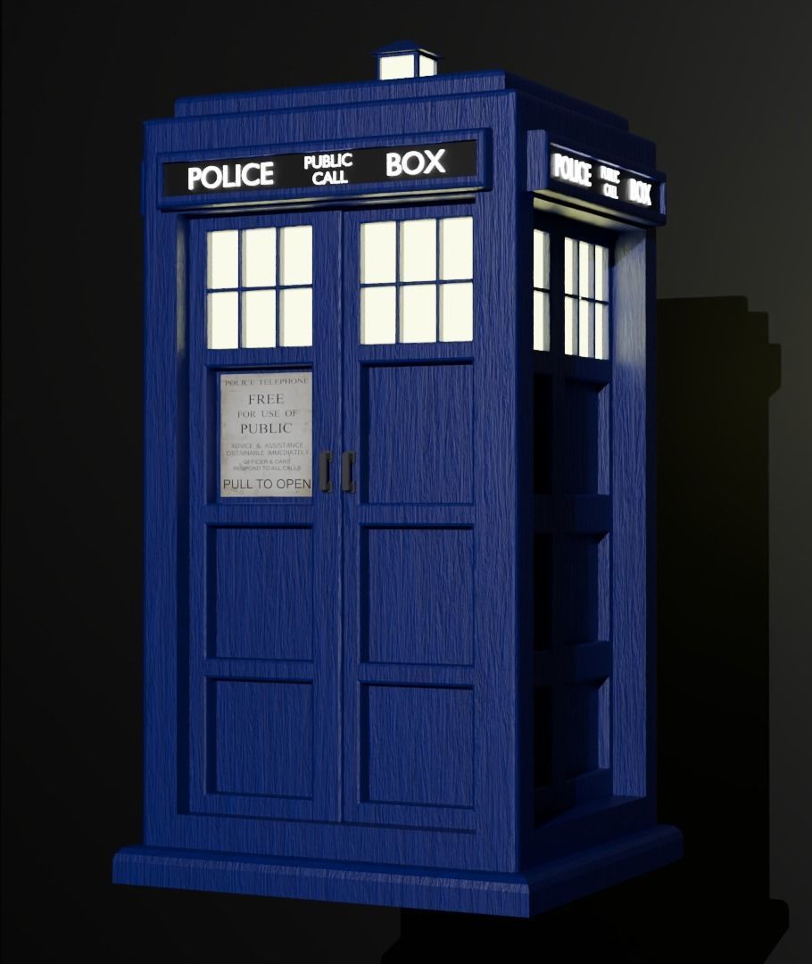 TARDIS from Doctor Who Low-poly 3D model_2