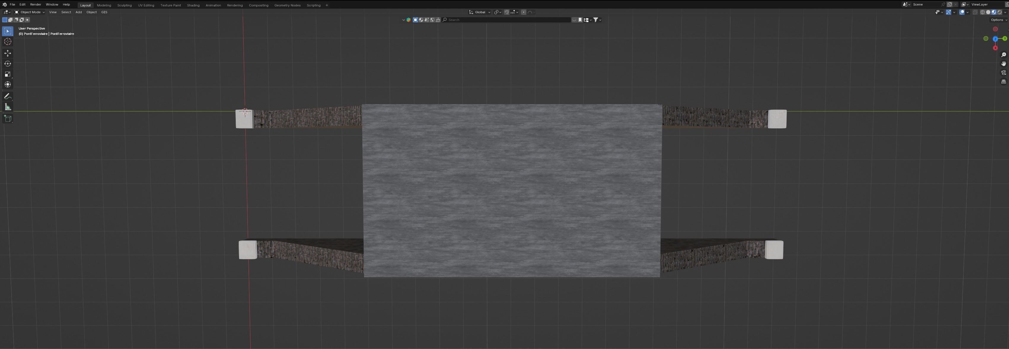 Pont ferroviaire Low-poly 3D model_4