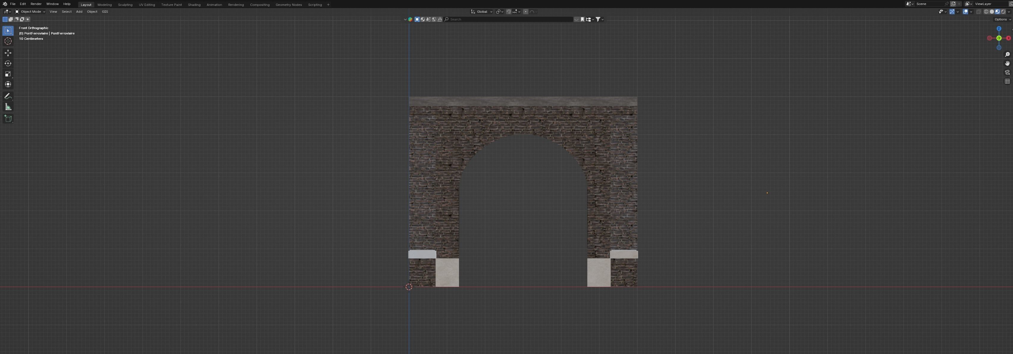 Pont ferroviaire Low-poly 3D model_1