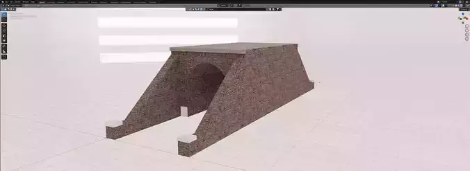 Pont ferroviaire Low-poly 3D model