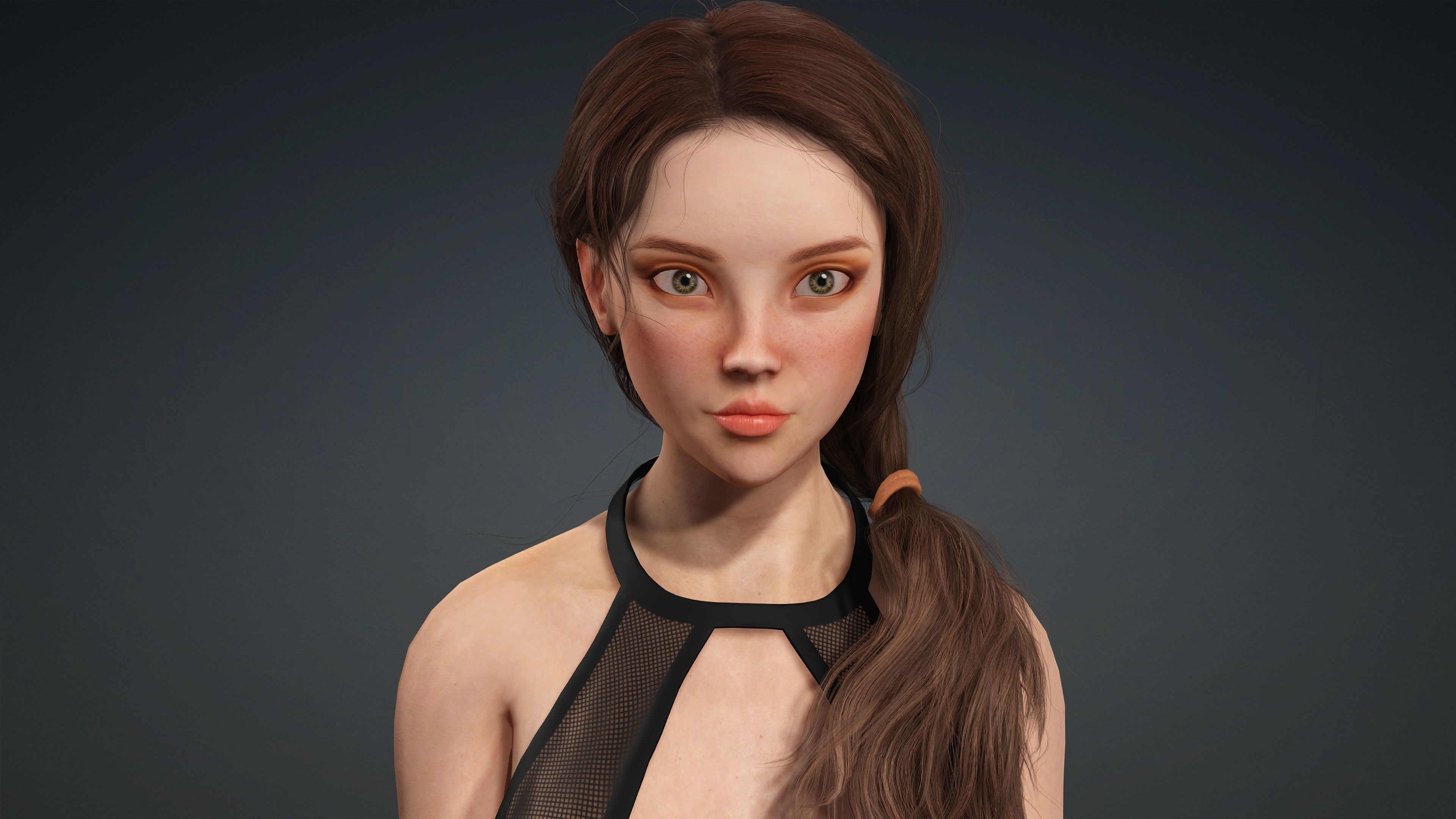 Sexy Character - Fully Rigged 3D model Low-poly 3D model_1