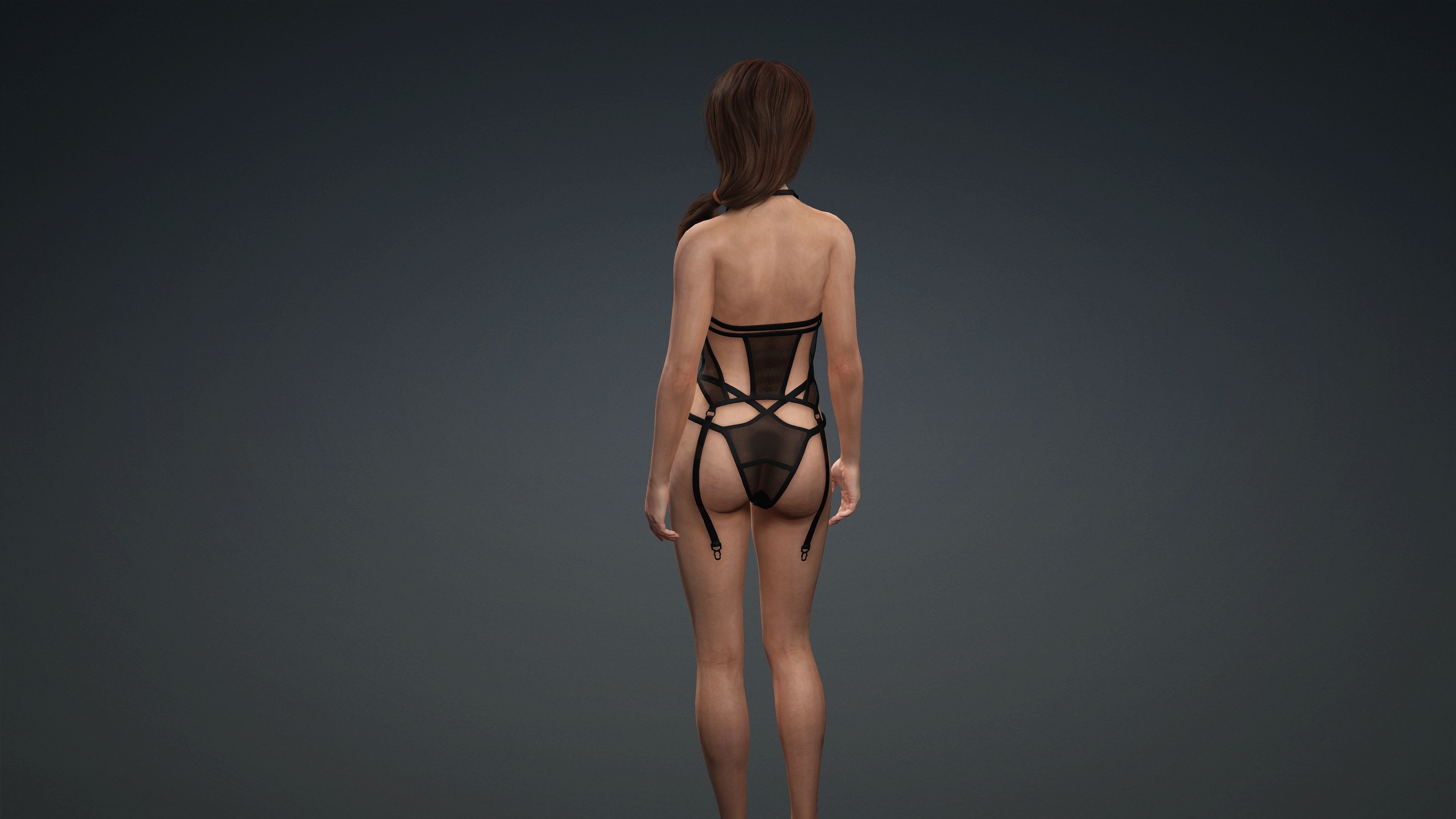 Sexy Character - Fully Rigged 3D model Low-poly 3D model_6
