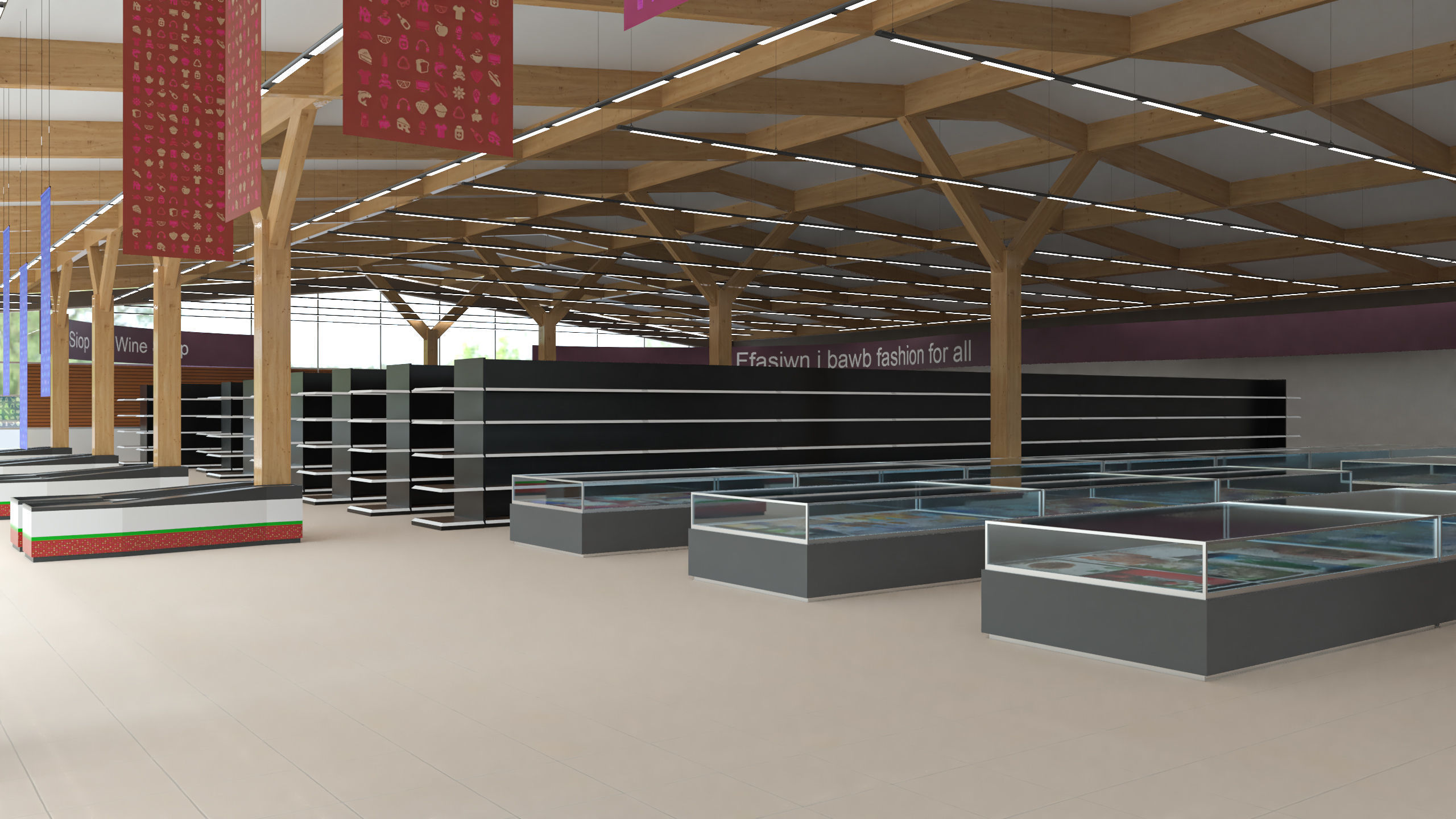 Tesco Supermarket UK Complete 3D model with textures Low-poly 3D model_5