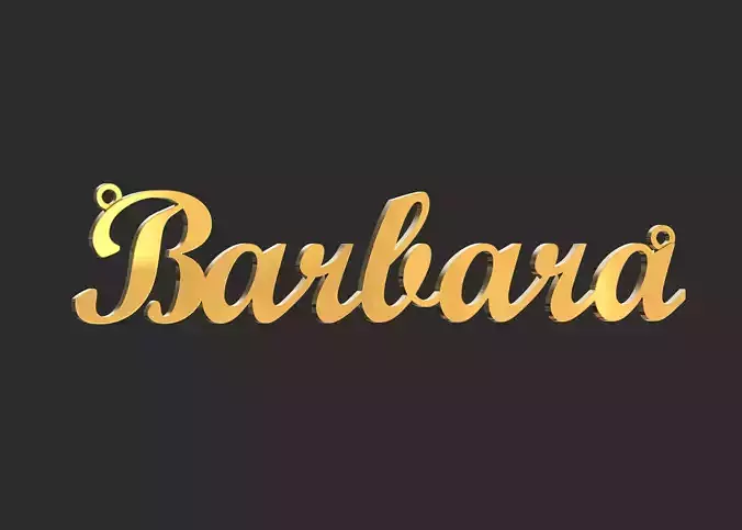 Barbara name plate pendant 3D print model