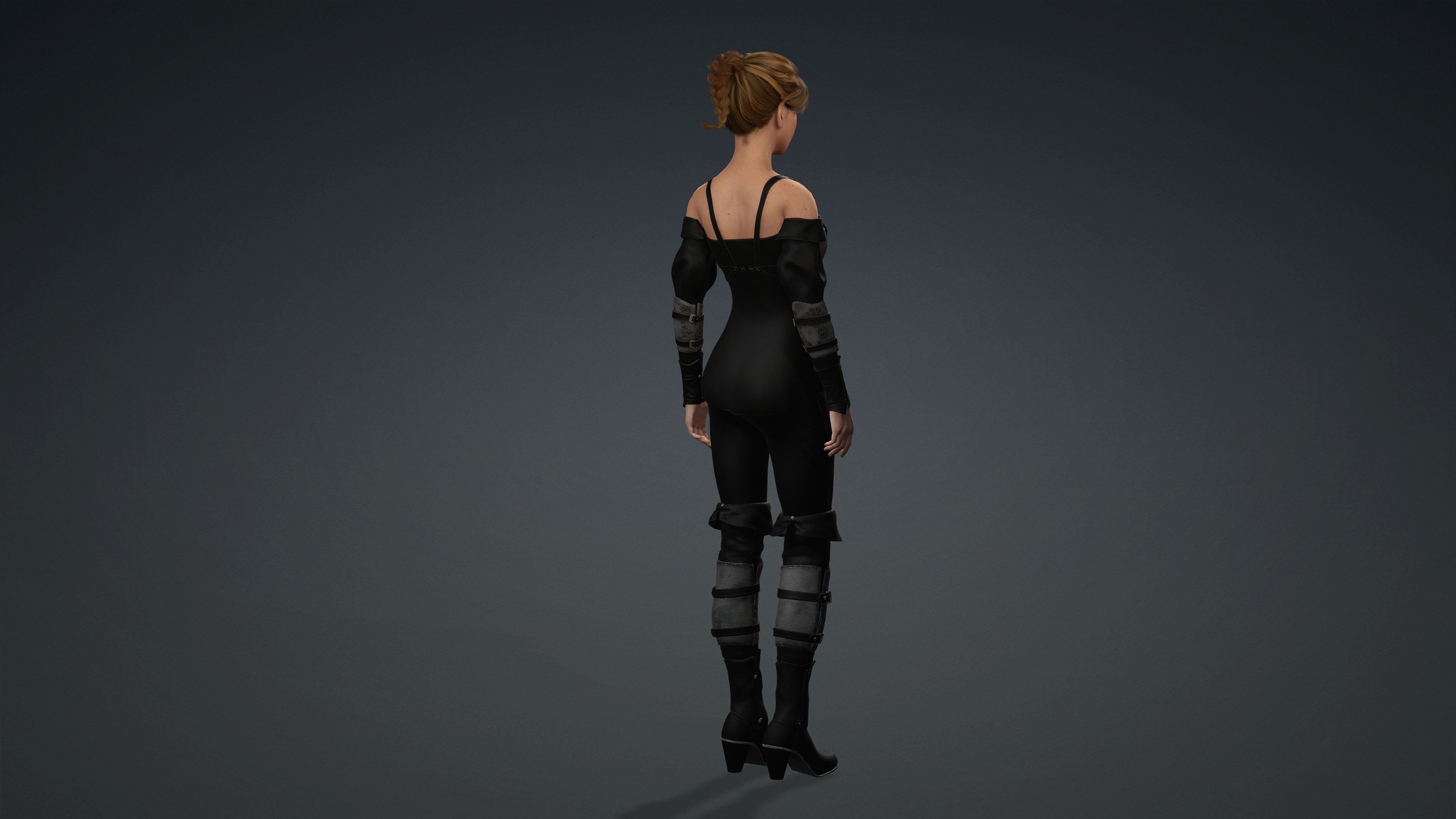 Sexy Character - Fully Rigged 3D model Low-poly 3D model_6
