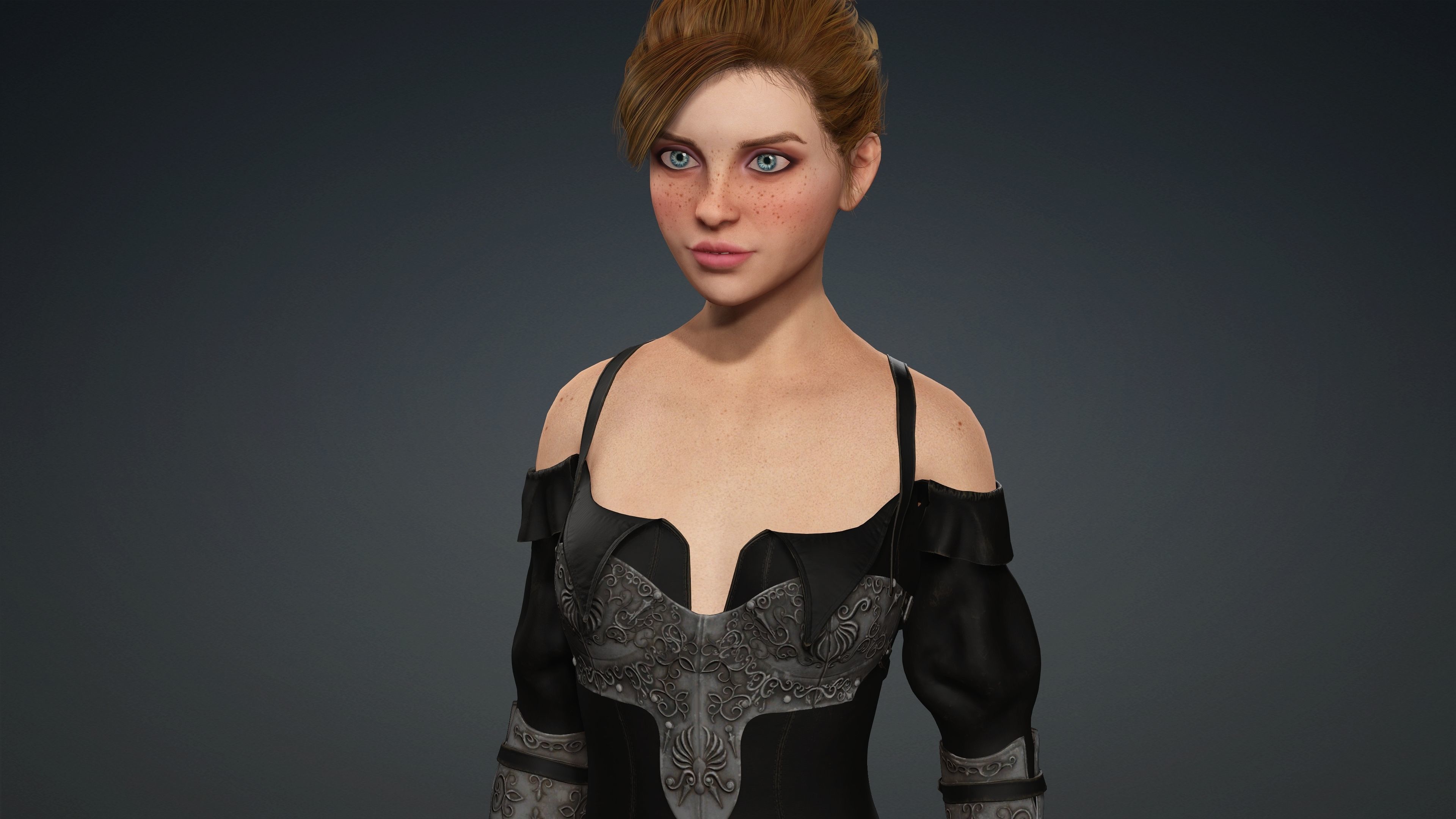 Sexy Character - Fully Rigged 3D model Low-poly 3D model_1