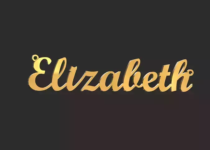 Elizabeth name plate pendant