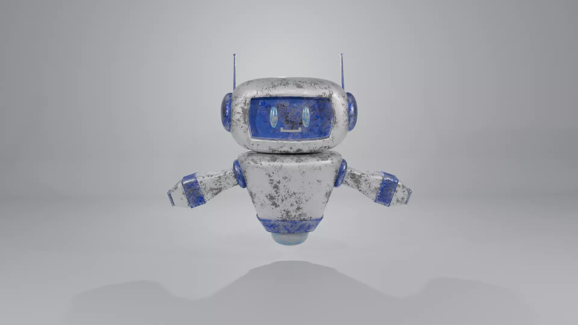 Blue Robobot BR-02 Low-poly 3D model_0