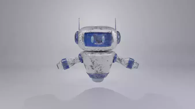 Blue Robobot BR-02 Low-poly 3D model