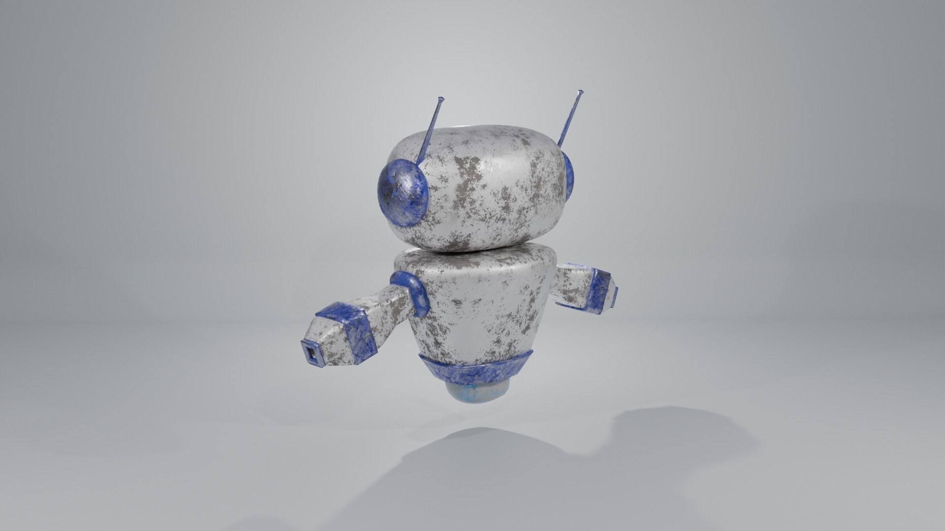 Blue Robobot BR-02 Low-poly 3D model_2