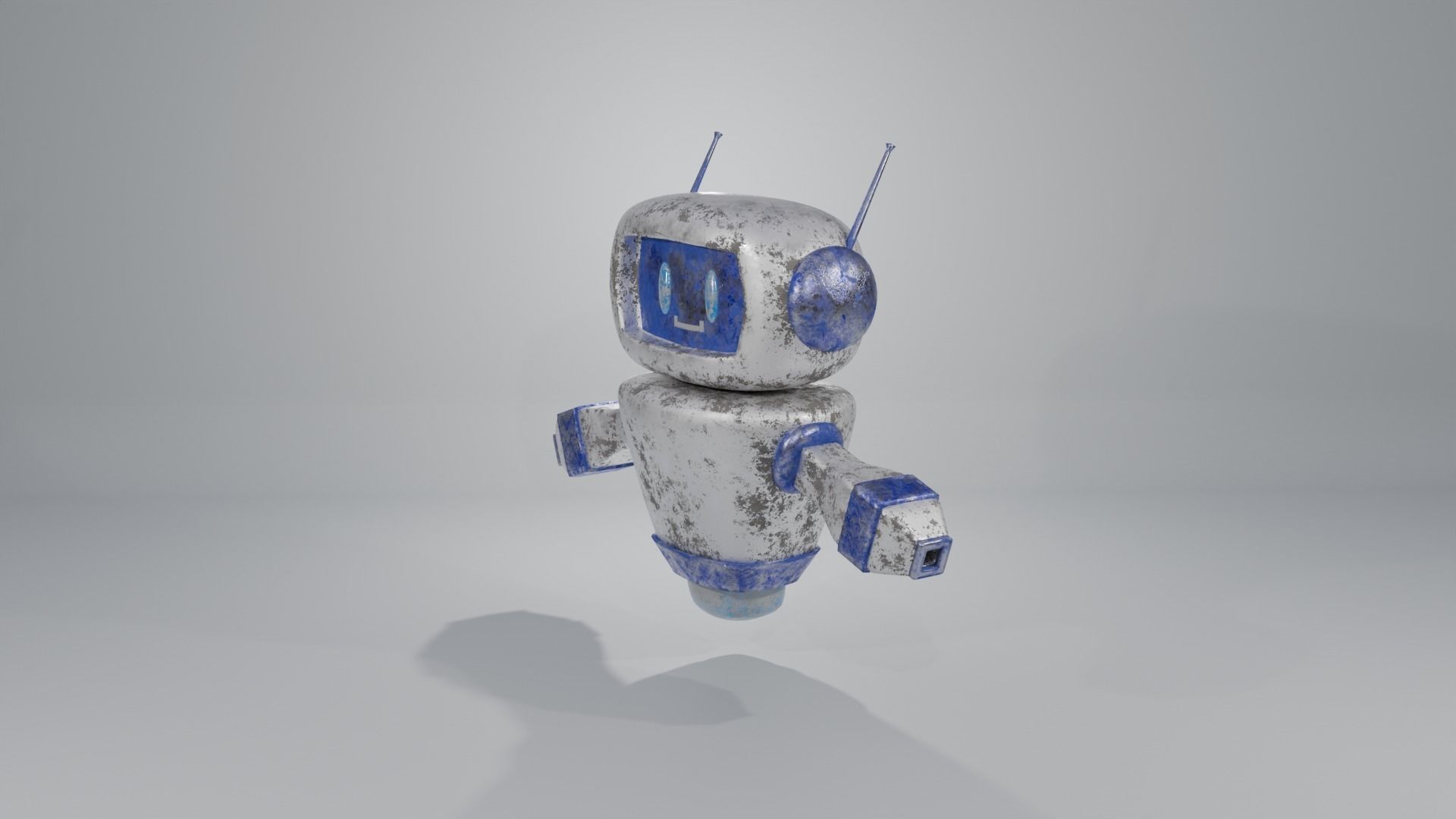 Blue Robobot BR-02 Low-poly 3D model_1
