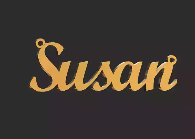 Susan name plate pendant 3D print model