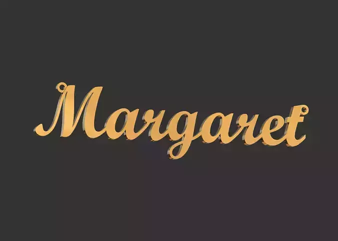 Margaret name plate pendant 3D print model