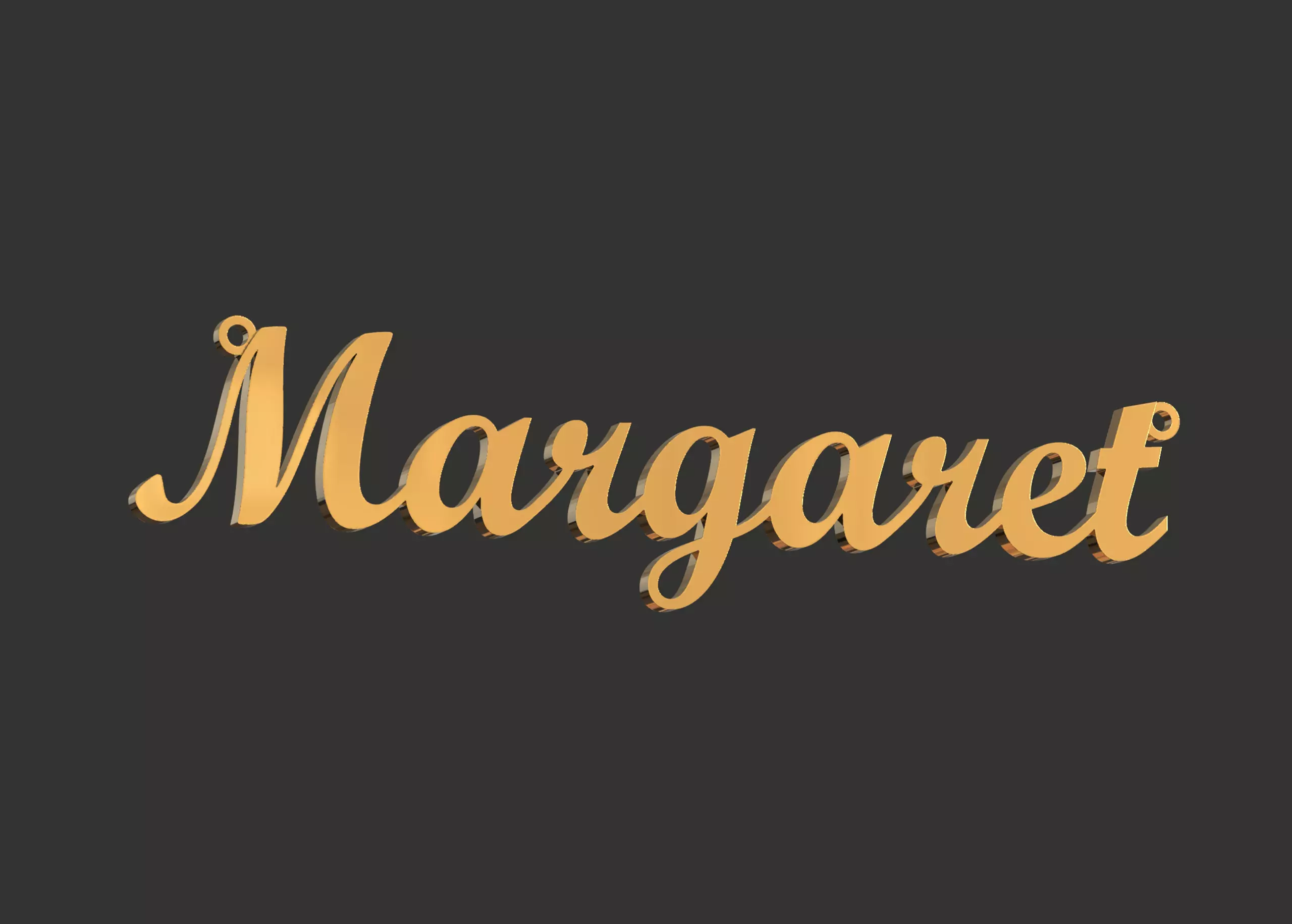 Margaret name plate pendant 3D print model