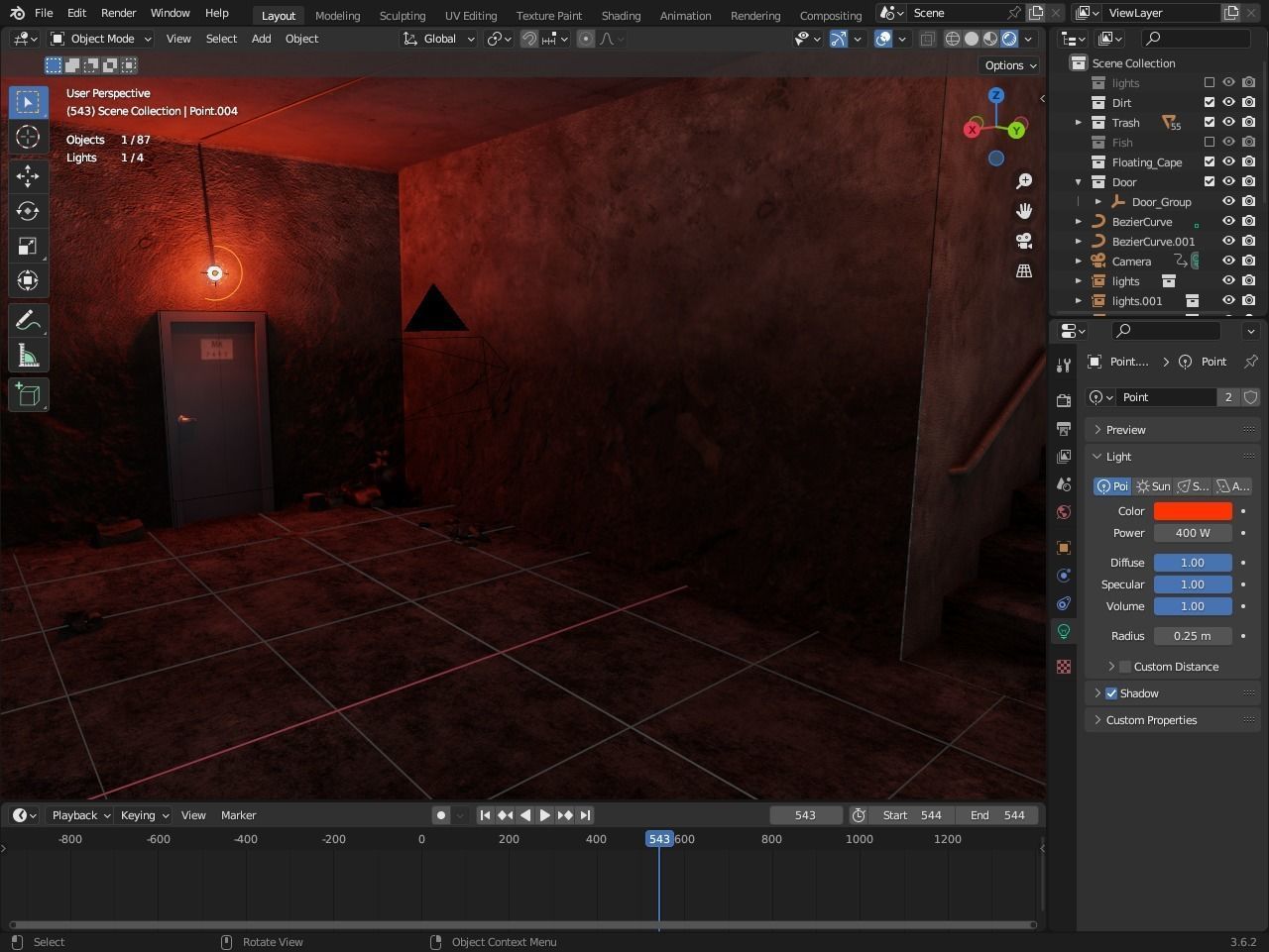 Realistic 3D Model of the Abandoned Post Apocalyptic Hall Place 3D model_6