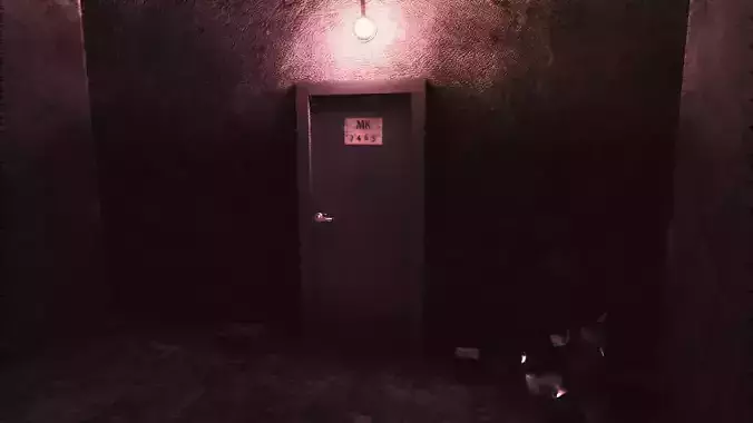 Realistic 3D Model of the Abandoned Post Apocalyptic Hall Place 3D model