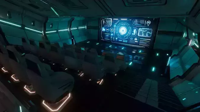 Sci Fi Movie theater Low-poly 3D model