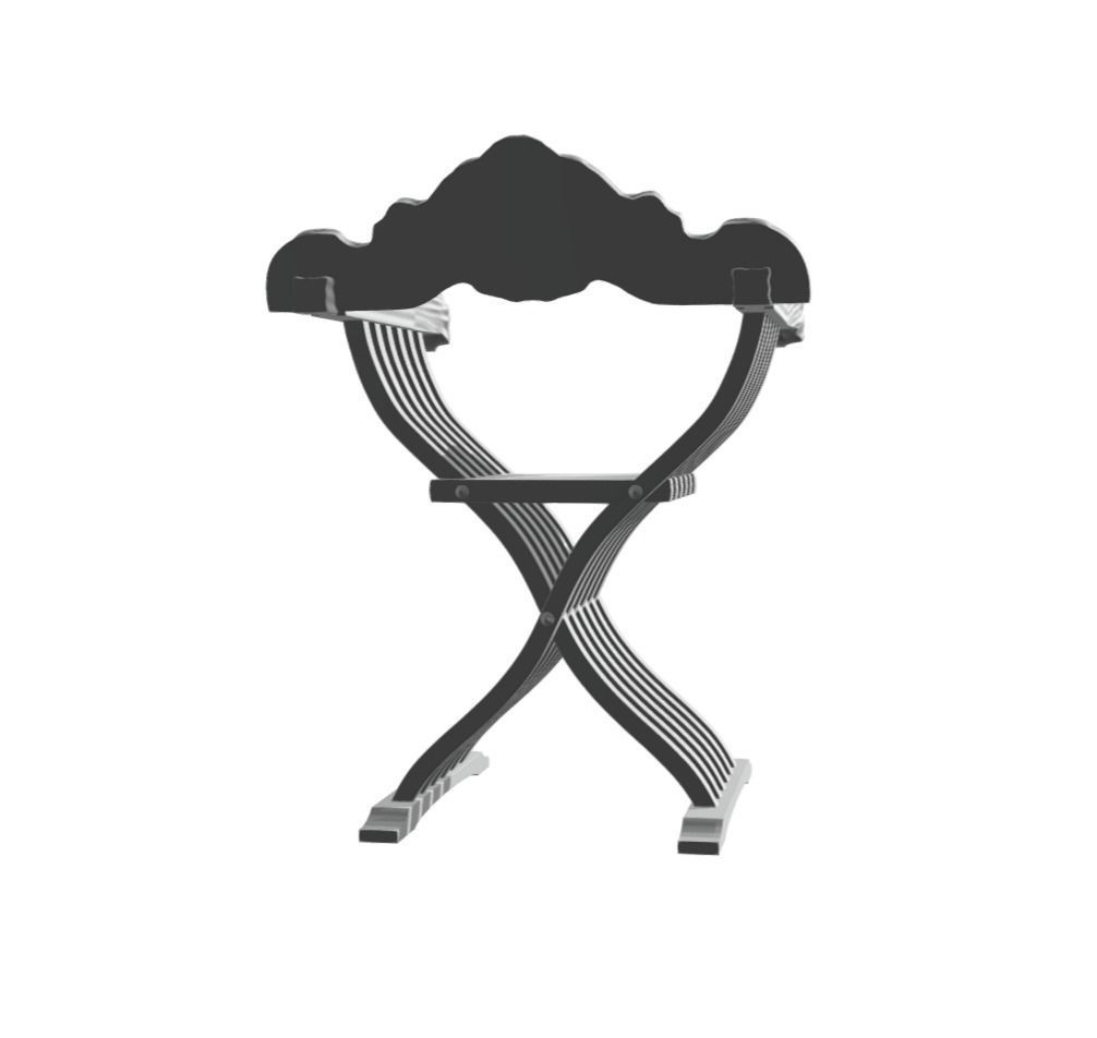 Savonarola - wooden chair with decoration 3D print model_2