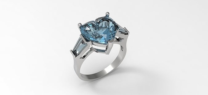 Ring aquamarine 3D print model