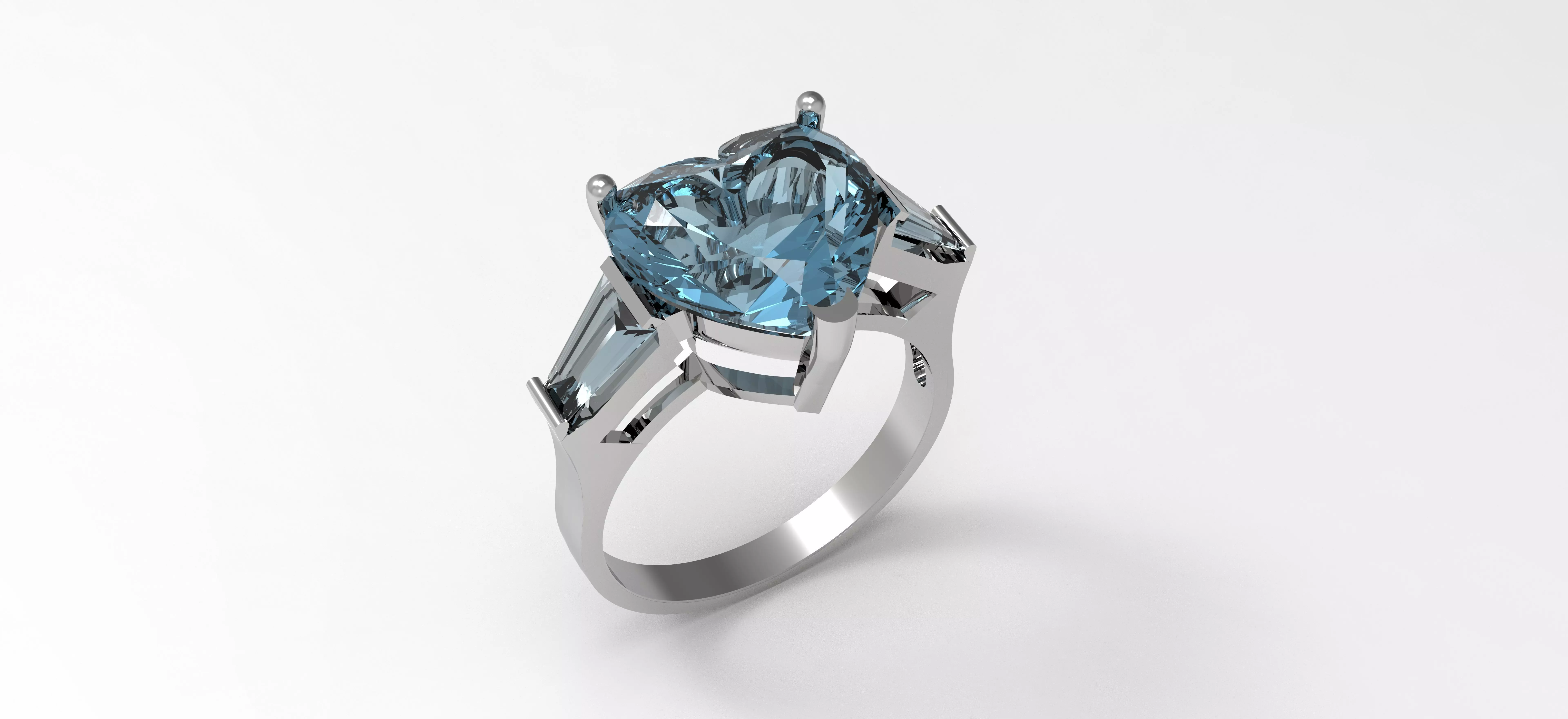 Ring aquamarine 3D print model