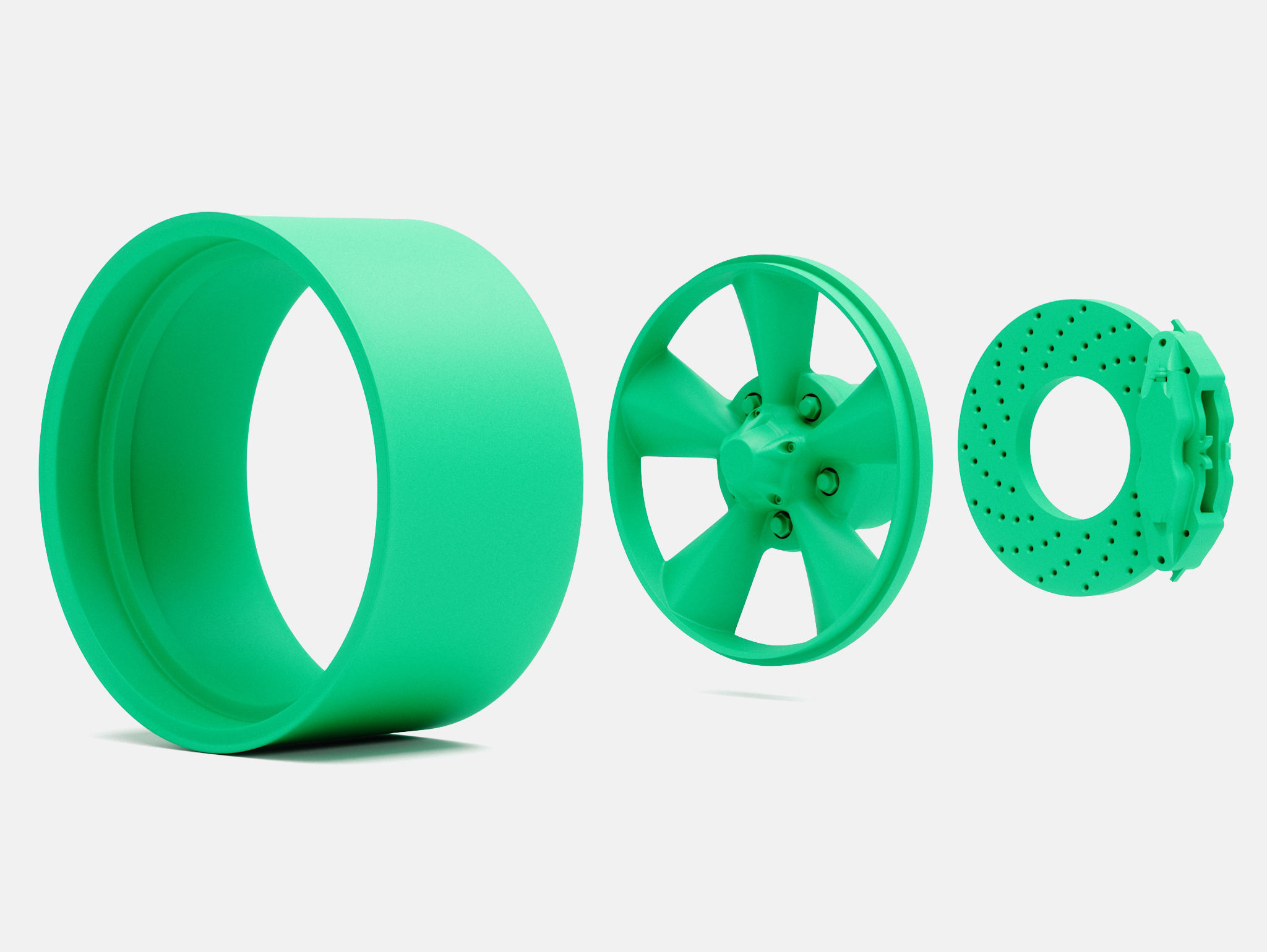 15x8 US Mags Standard Wheel and Brake 3D print model_3