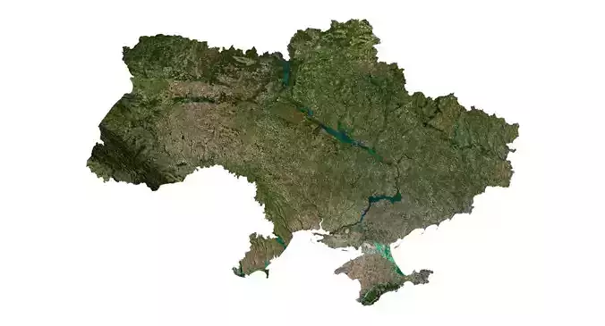 Ukraine Terrain 3D Map 3D model