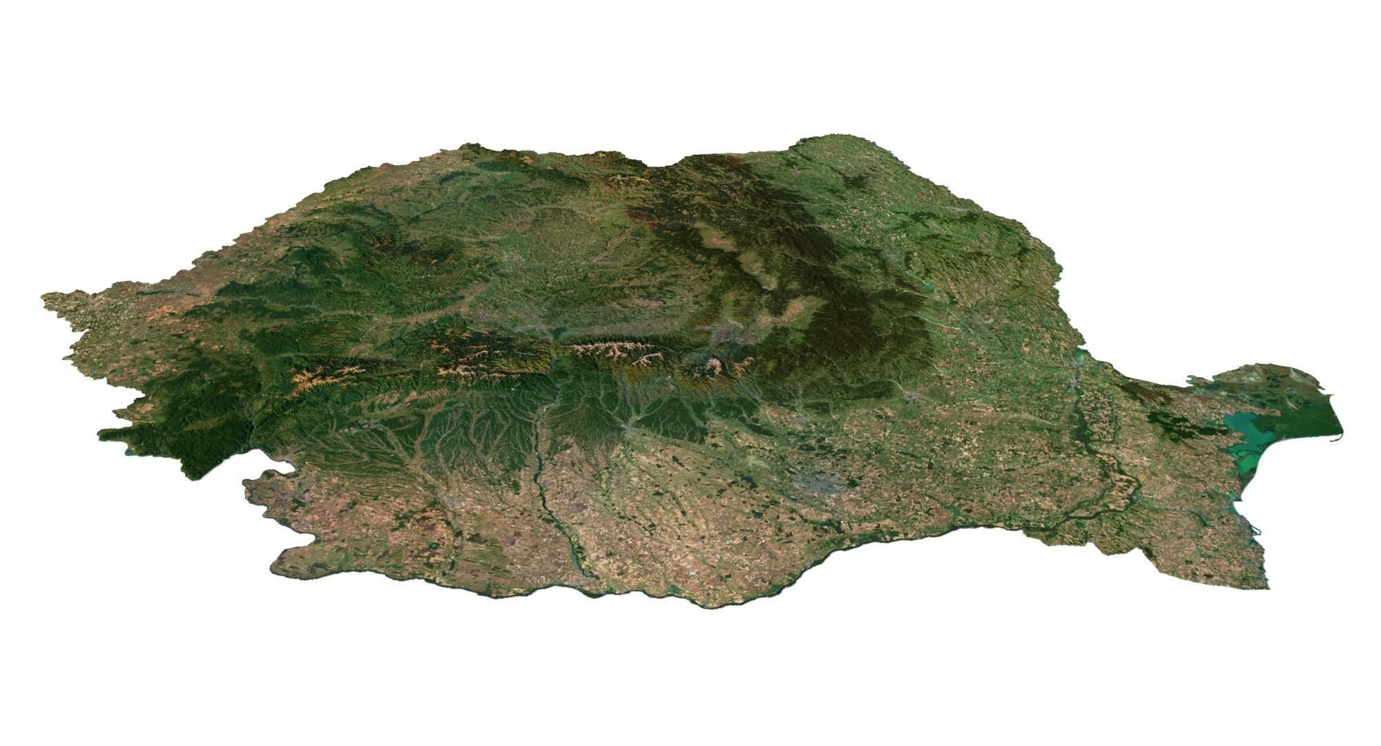 Romania Terrain 3D Map 3D model_6
