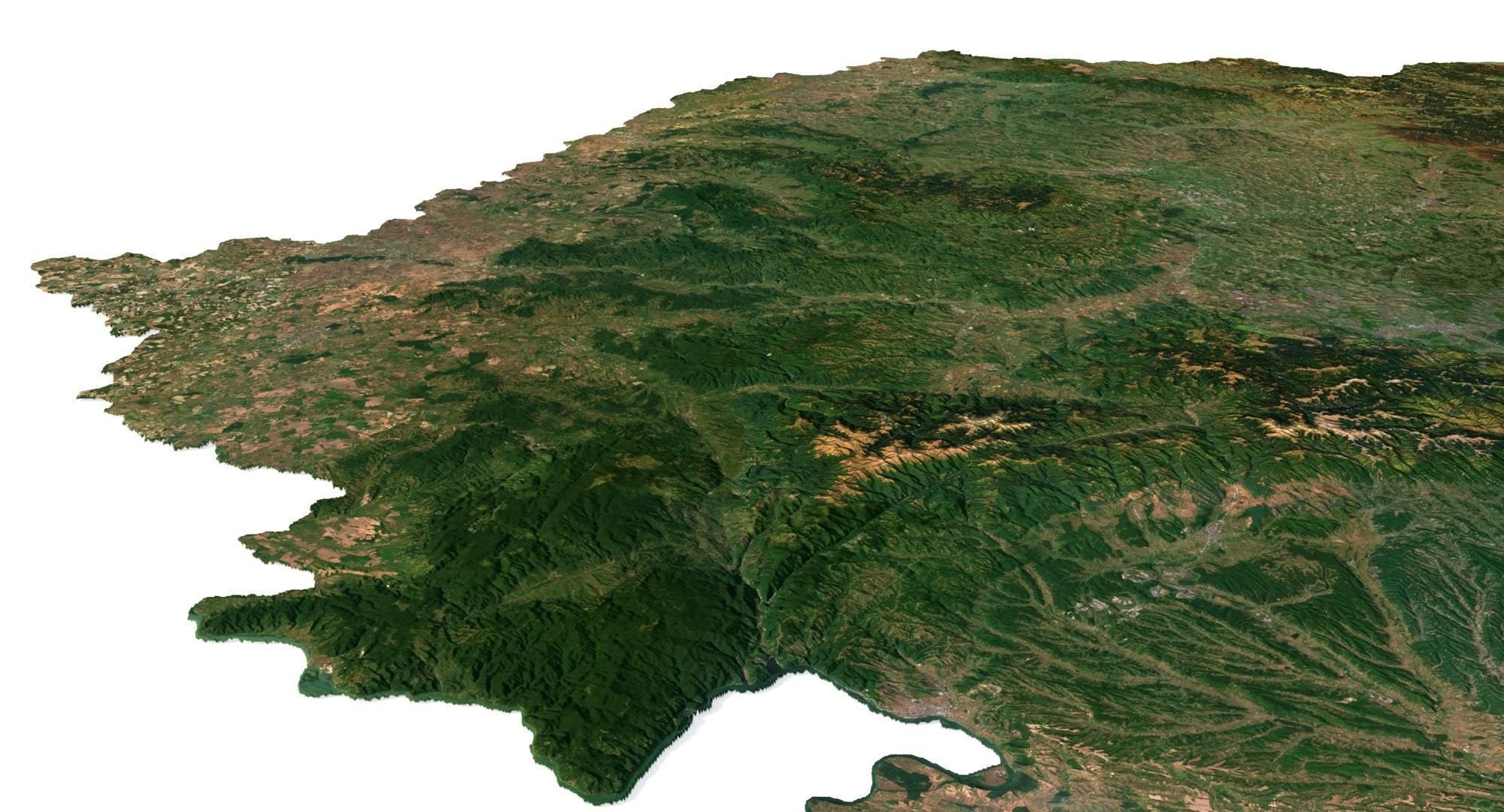 Romania Terrain 3D Map 3D model_8