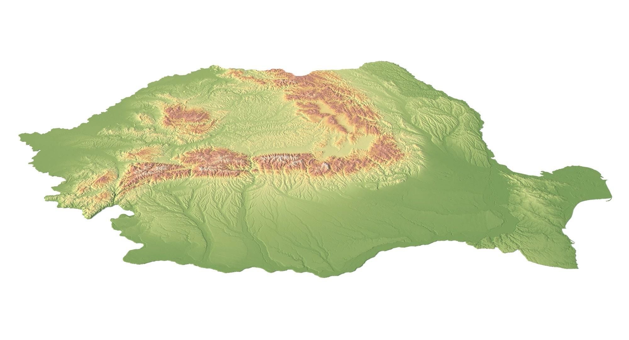 Romania Terrain 3D Map 3D model_7
