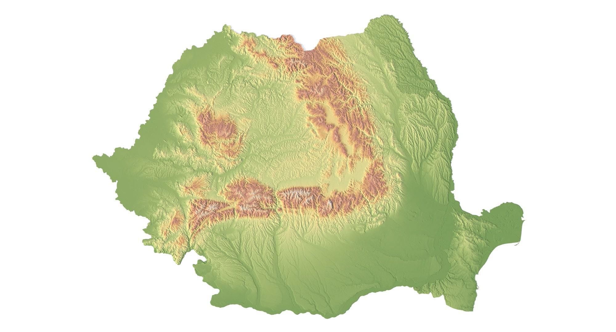 Romania Terrain 3D Map 3D model_1