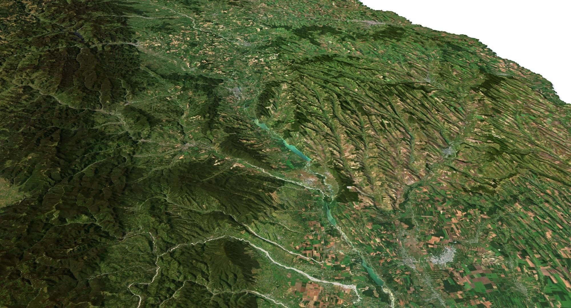 Romania Terrain 3D Map 3D model_12