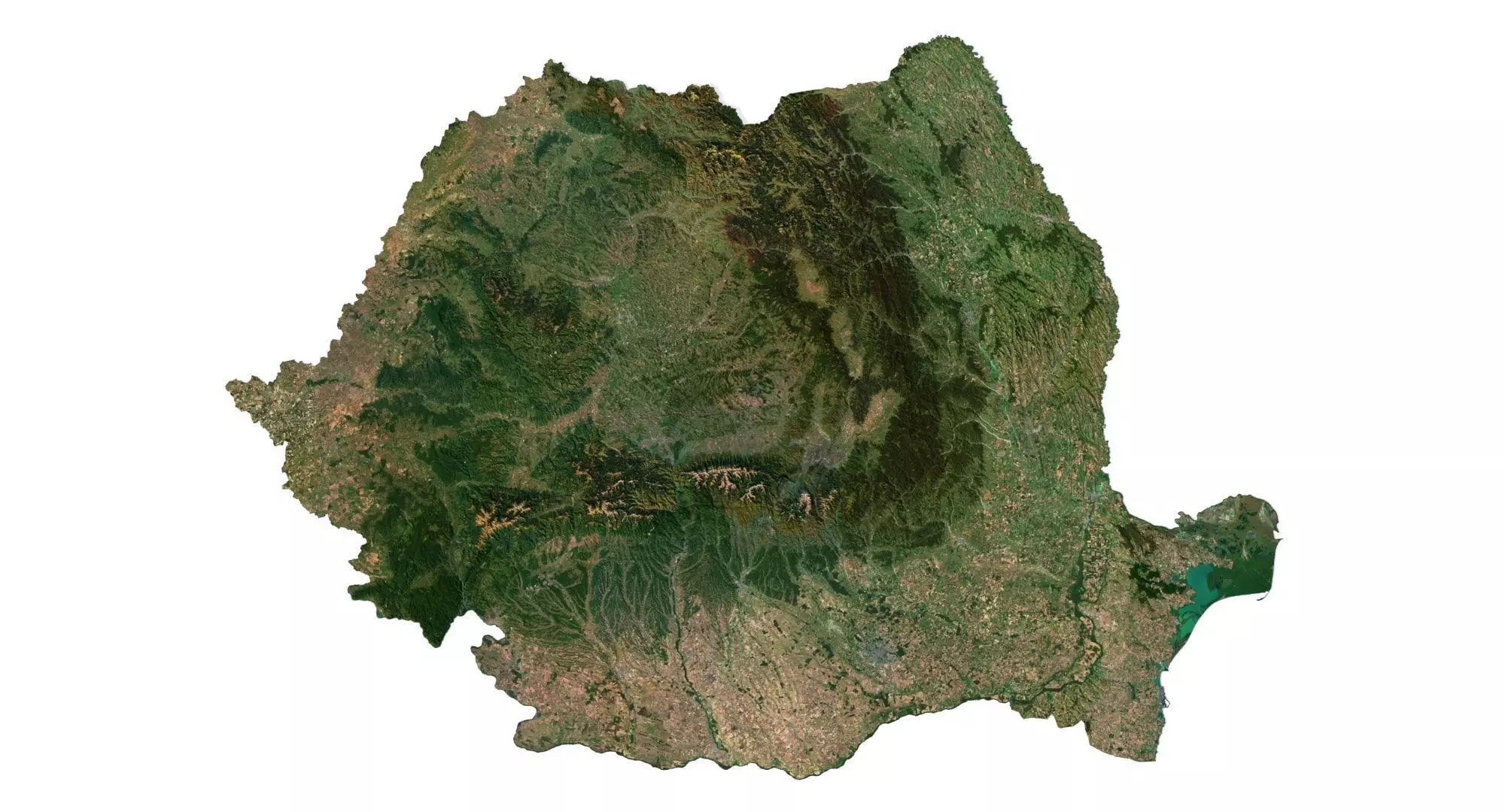 Romania Terrain 3D Map 3D model_0