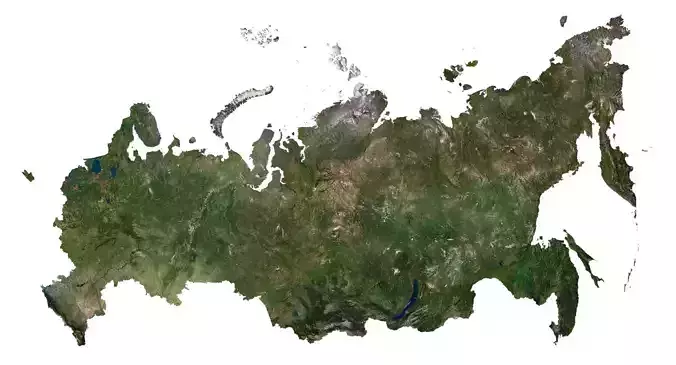 Russia 3D Model Terrain Map