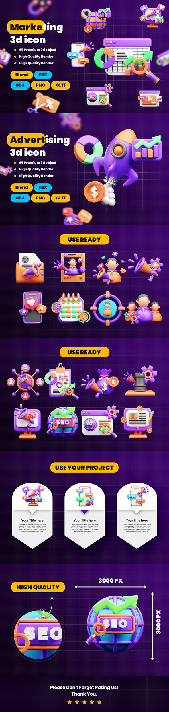 Marketing and Advertising 3d Illustration  Icon Pack 3D model_6