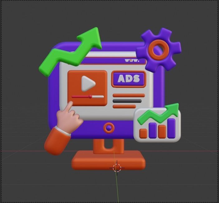 Marketing and Advertising 3d Illustration  Icon Pack 3D model_30