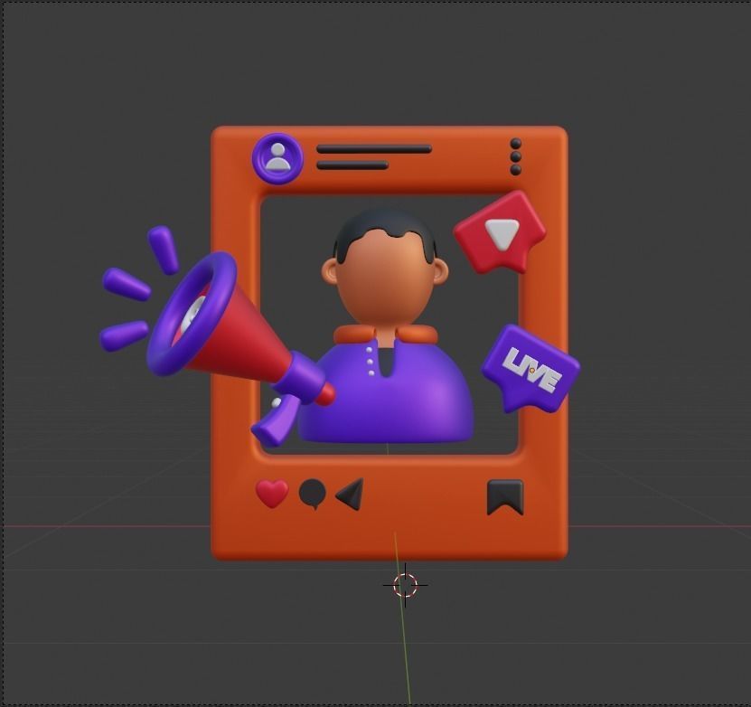 Marketing and Advertising 3d Illustration  Icon Pack 3D model_15