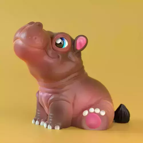 CUTE HIPPOPOTAMUS NO SUPPORTS