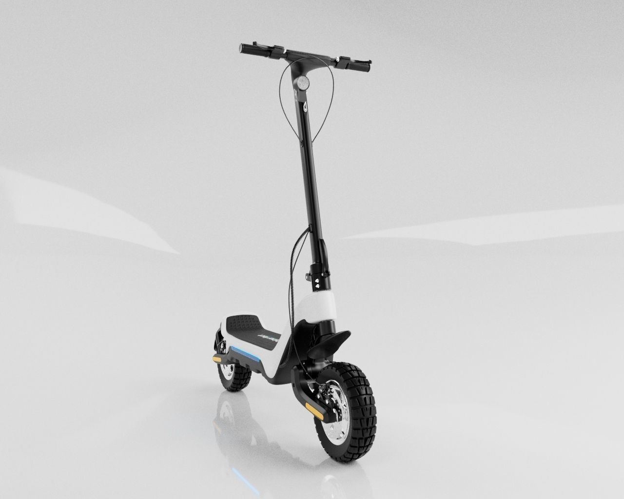 Electric Scooter - Cart type  e-bike 3D model_3