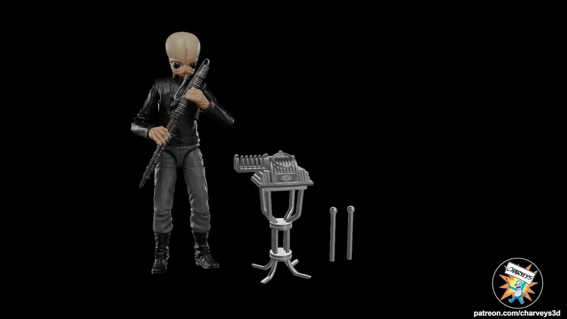 Star Wars Cantina Band Gasan String Drum for action figures 3D print model_1