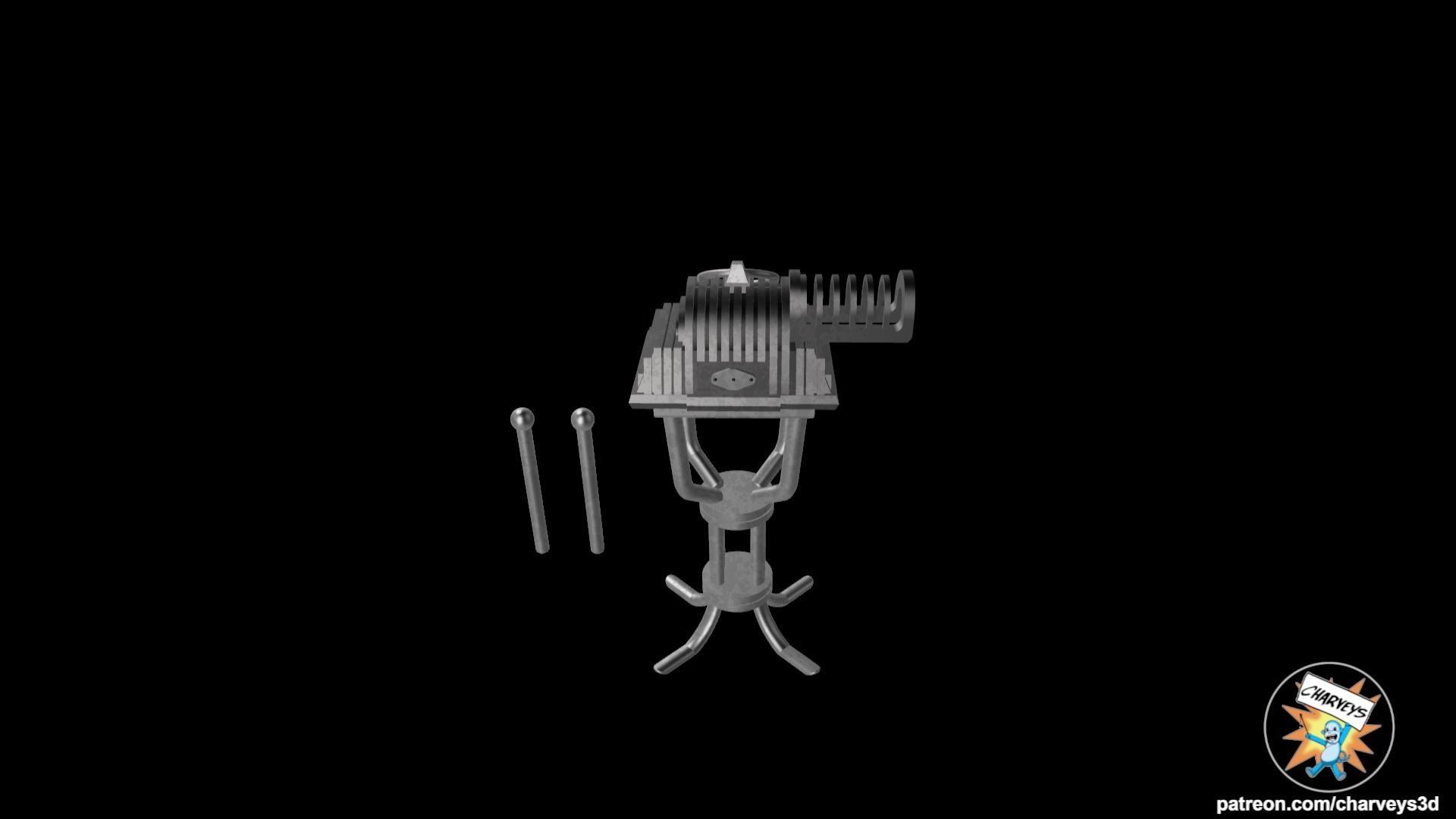 Star Wars Cantina Band Gasan String Drum for action figures 3D print model_2