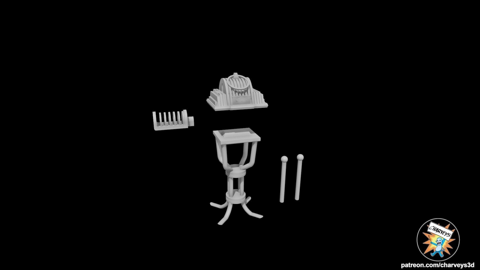 Star Wars Cantina Band Gasan String Drum for action figures 3D print model_5