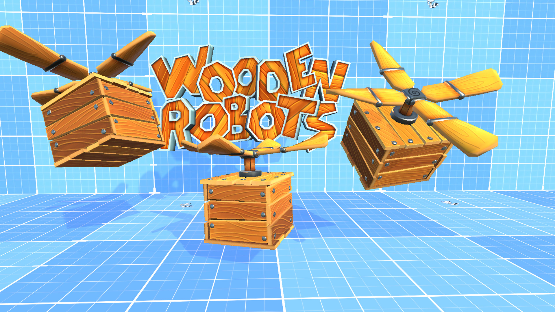 Wooden Robots Low-poly 3D model_6