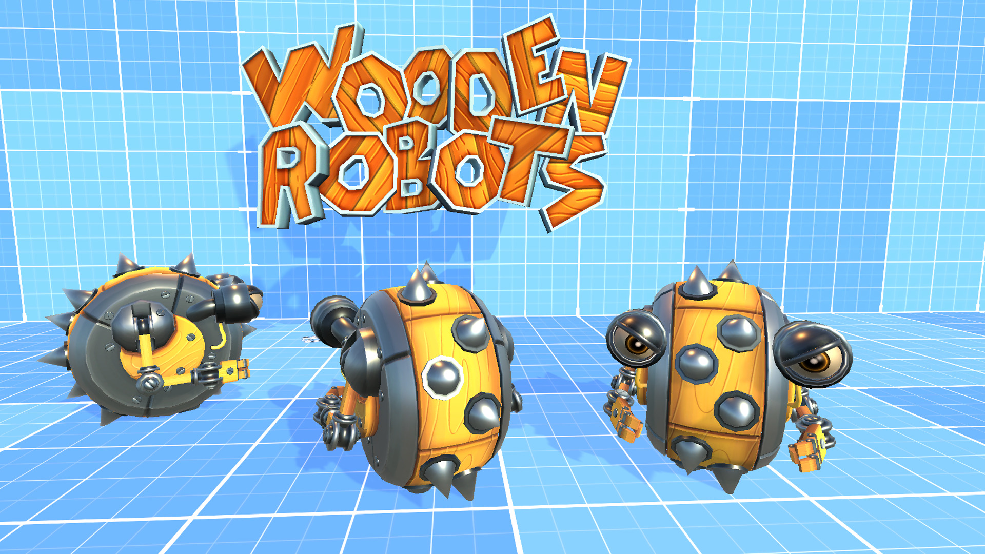 Wooden Robots Low-poly 3D model_8