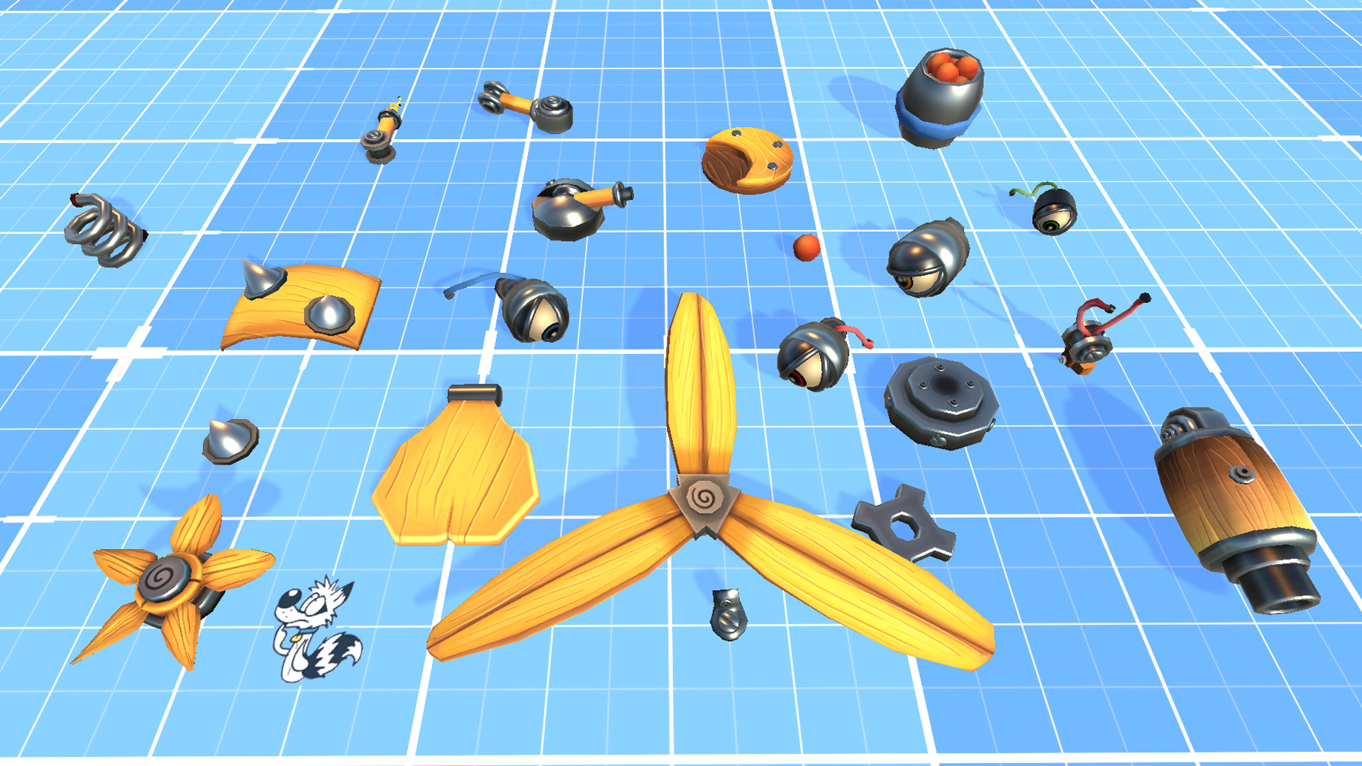 Wooden Robots Low-poly 3D model_9