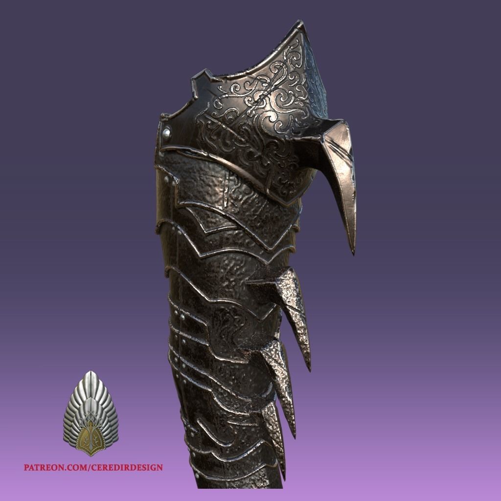 Sauron Shin Armor lord of the rings 3D DIGITAL DOWNLOAD 3D print model_4