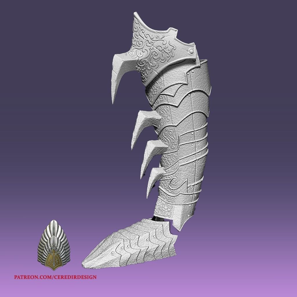 Sauron Shin Armor lord of the rings 3D DIGITAL DOWNLOAD 3D print model_8