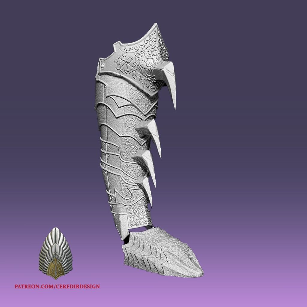 Sauron Shin Armor lord of the rings 3D DIGITAL DOWNLOAD 3D print model_5