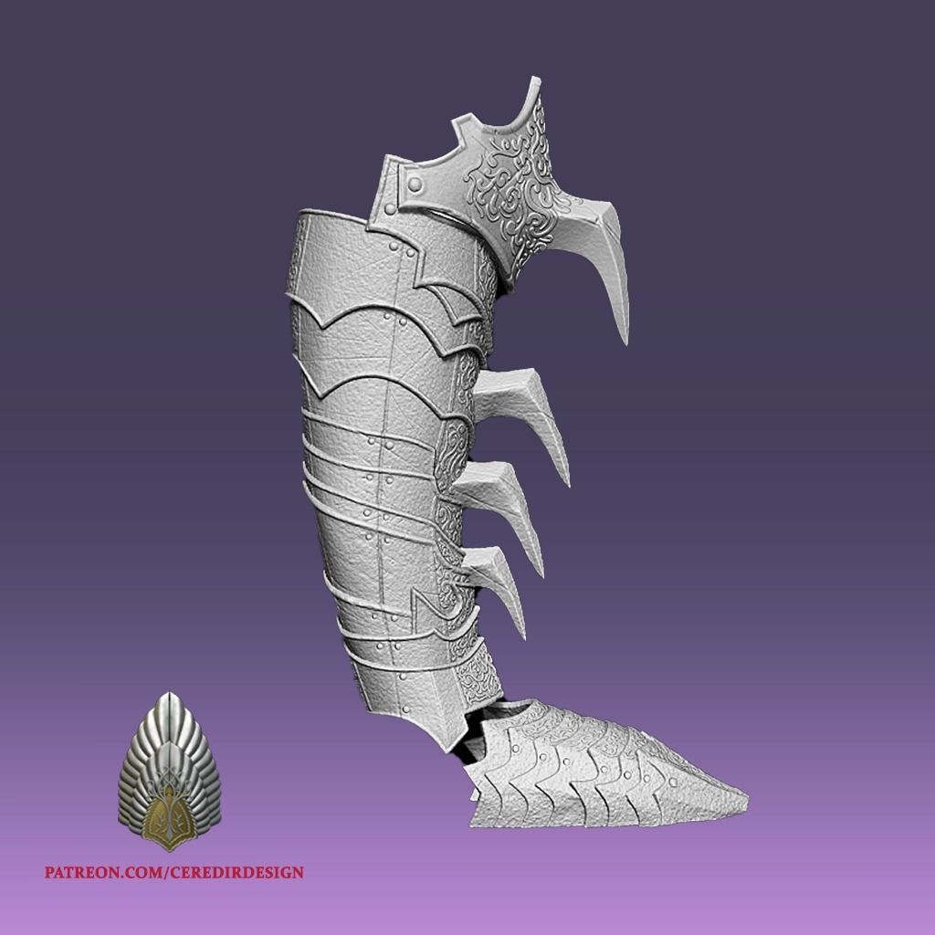 Sauron Shin Armor lord of the rings 3D DIGITAL DOWNLOAD 3D print model_6