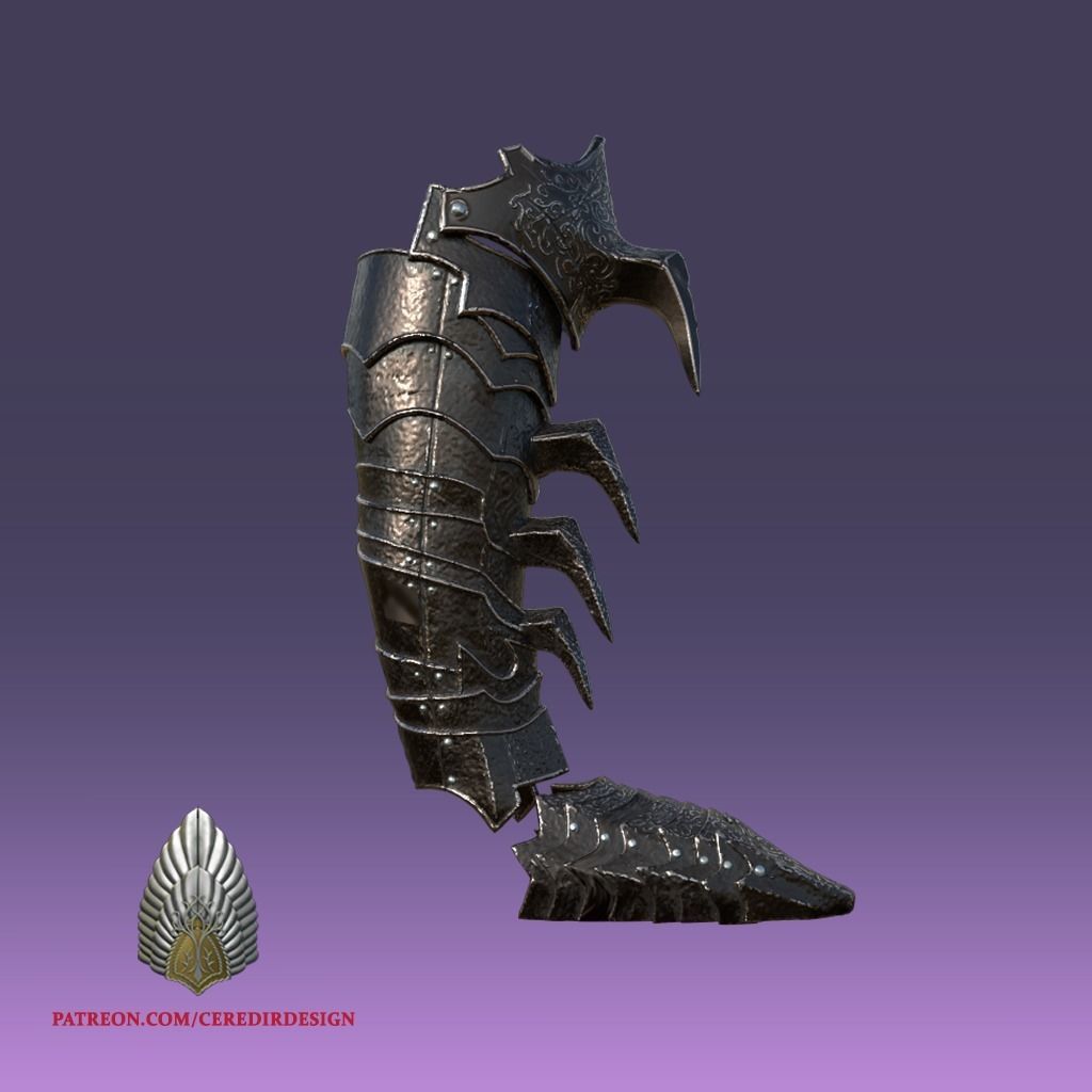 Sauron Shin Armor lord of the rings 3D DIGITAL DOWNLOAD 3D print model_1