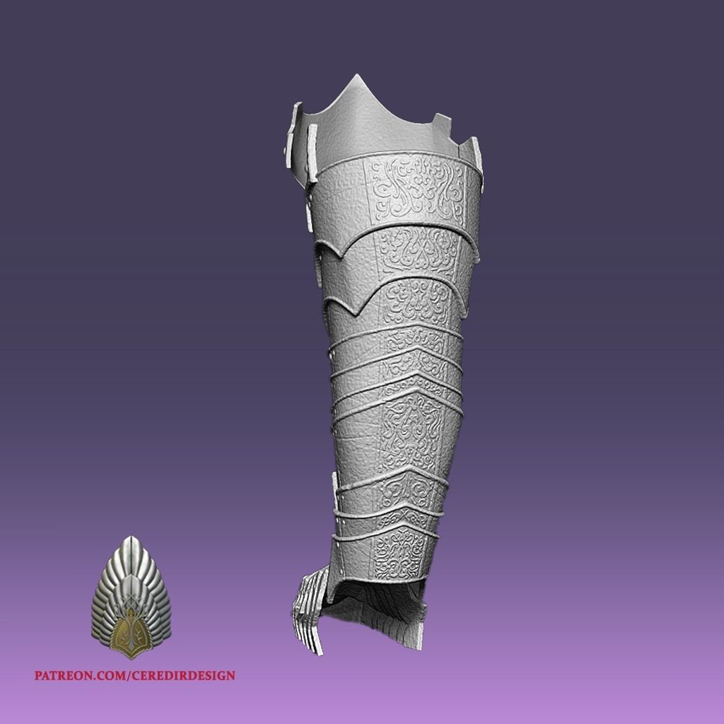 Sauron Shin Armor lord of the rings 3D DIGITAL DOWNLOAD 3D print model_7